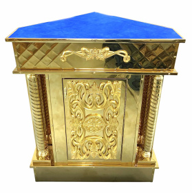 ЖЕРТВЕННИК  УГЛОВОЙ  Синий ↕100см ↔80см ↔57см    Булат Бархат