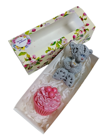 Мыло ручной работы набор "Мишка Тедди с кексом"