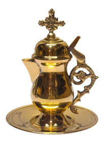 Кувшин с тарелочкой для омовения рук или теплоты (латунь) 