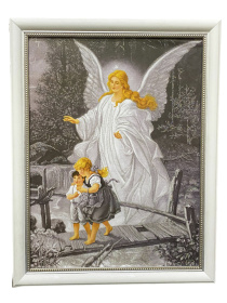 Икона репродукция Ангел Хранитель с детками 35/45