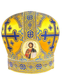 Митра парча Греция (желто-синяя)  59,5р
