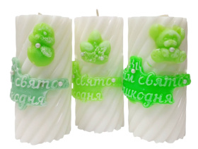 Свеча "Со Светлым праздником Пасхи" ↕ 10см Парафин