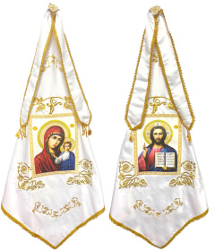 Фаны вышитые (атлас, иконы фотопечать на холсте)