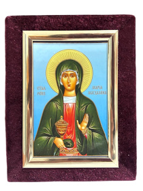 Икона бархат св.рвнп. Мария Магдалина  9/12 см