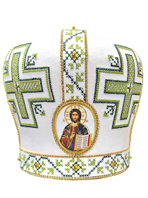 Митра иерейская вышивка на габардине крестиком 56р