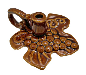 Подсвечник ЛИСТ БОЛЬШОЙ КОРИЧНЕВЫЙ ф1,5 см