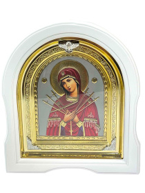 Икона Пресвятой Богородицы "Семистрельная" (арка) 25/28 см