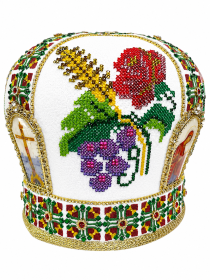 Митра иерейская вышивка на парче Роза  61р