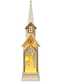 Фонарь Рождественский LED (церковь с ангелом) 21 см