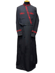 Подрясник греческий, костюмная ткань (красная вышивка) 52 р.