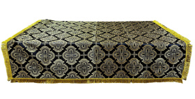 Скатерть парча Т (черно-золотая) 120/125 см