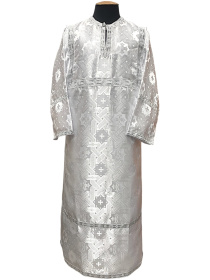 Стихарь детский, парча Турция (белое серебро) 140 см длина