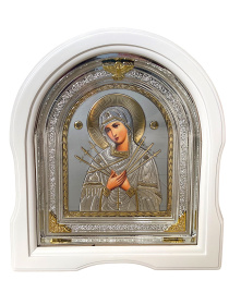 Икона Пресвятой Богородицы "Семистрельная" (арка) 25/28 см