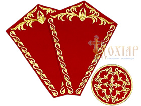 Комплект платы под крест и лампаду (красный с золотом) 30/42