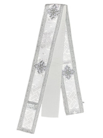 Орар парча Т  (белое с серебром) 11/300