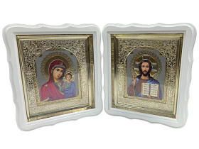  Пара СПАСИТЕЛЬ И КАЗАНСКАЯ БОЖЬЯ МАТЕРЬ (фигурная) 25/28