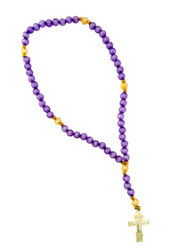 Чётки ФИОЛЕТОВЫЕ с металическим крестом 50 зерен 