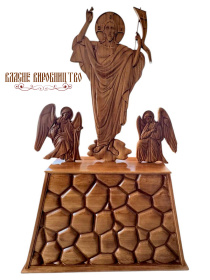 ВОСКРЕСЕНИЕ напольное резное с предстоящими, дерево дуб 242/153/68 см