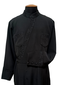 Подрясник греческий, костюмная ткань, черный (крест новий) 50 р.