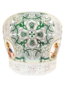 Митра парча Греция (зеленый с серебром) 58,5 р