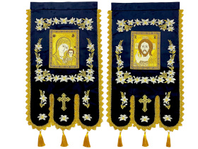 Хоругви велюр, вышивка  Лилия (вышитые иконы) 0,5 /0,9 