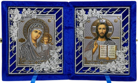 Вседержитель Казанская  №52 бархат, съемный (рамка виноград) 20,5/25см