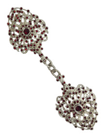 Застежка пришивная для священной одежды (красные камни)