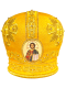 Митра золотистая, парча  (вышивка крест лучи) 57,5р