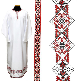 Подризник габардин с вышивкой (орнамент, вышитые галуны) 60р