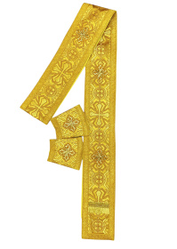 Комплект орарь+поручи парча К (желтый с золотом)