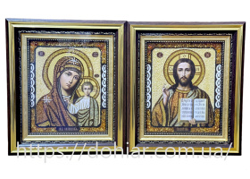 Вседержитель Казанская ( янтарь) 15/18см