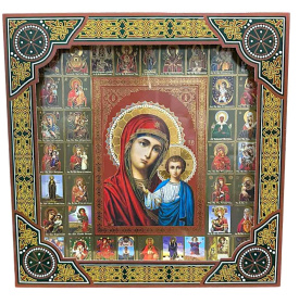 Икона Казанская  (багетная рамка, подарочная коробка) 26/26см