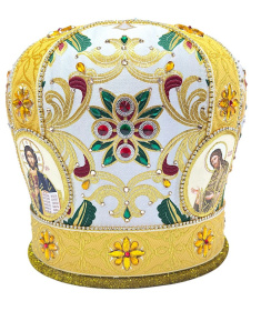 Митра парча Греция (золото бордо) 60р