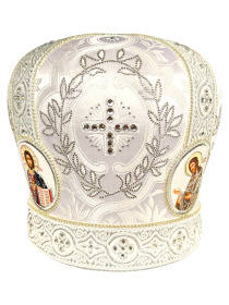Митра парча Т (белое серебро) 57,5 р