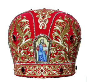 Митра красная, бархат  (вишивка) 60р