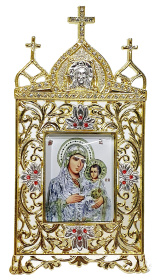 Икона ИЕРУСАЛИМСКАЯ  на подставке (метал) 6/11 см