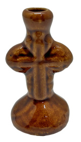 Подсвечник Крест малый ажурный коричневый ↕7см
