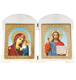 Икона-складень двойник Вседержитель Казанская (мдф) 18/24см