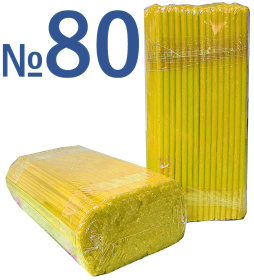 1кгСвечи ПАРАФИНОВЫЕ Желтые №80К   Количество-200шт