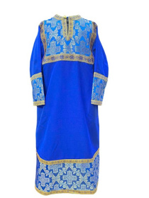 Стихарь комбинированный габардин + парча (синий) 110 см