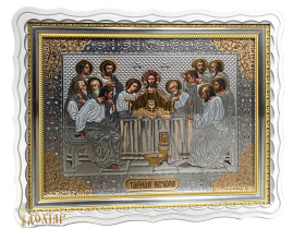 Тайная Вечеря  (белая рамка, конгрефф,патина) 37/48см