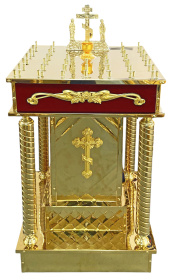 ПАНИХИДНЫЙ СТОЛ на 24 свечи ↕92см ↔50 ↕50см Булат Бархат Сусальное Золото