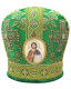 Митра парча Т (зеленый с золотом, иконы холст) 57,5р