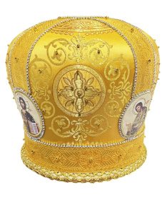 Митра парча Греция (желтая с золотом) 57р