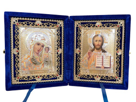 Вседержитель Казанская  20/25см бархат, cъeмный  Б-35-2-С