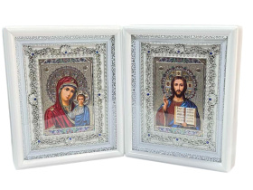 Вседержитель Казанская №35 (ажурная) белая рамка 22/28см