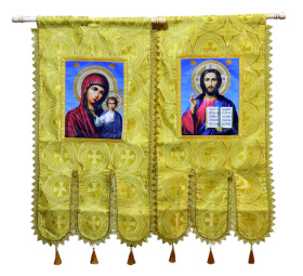Хоругви тканевые, парча Т (иконы на холсте) 60/120