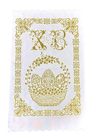 Пасхальная салфетка эффект 3D (золото, блеск) 35/58 см