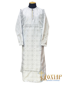 Стихарь детский, парча-атлас Индонезия (серебро) 130 см