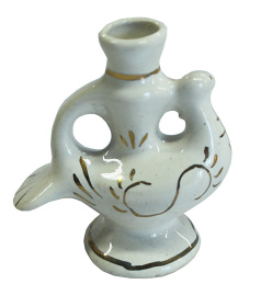 Подсвечник ПТИЧКА маленькая бело-золотая